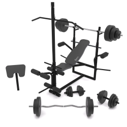 Скамья тренировочная WCG 0070+ Тяга, приставка Скотта Набор HARD штанга 148 КГ