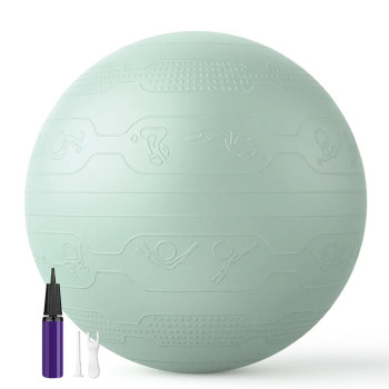 Мяч для фитнеса WCG Balance Pro 65 см Anti-Burst до 500 кг с насосом, фитбол для йоги, пилатеса и беременных, светло-зеленый