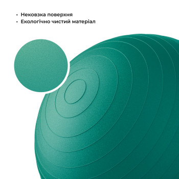 М'яч для фітнесу (фітбол) WCG 65 Anti-Burst 300кг Бірюзовий насос