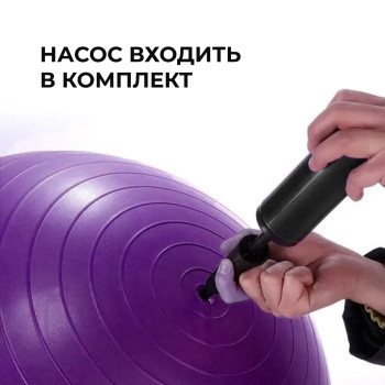 М'яч для фітнесу (фітбол) WCG 65 Anti-Burst 300кг Фіолетовий + насос