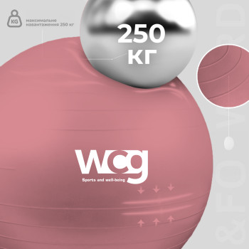 Мяч для фитнеса (фитбол) WCG 55 Anti-Burst 250 кг Pale Pink + насос