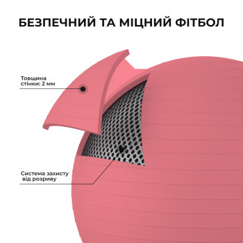 М'яч для фітнесу (фітбол) WCG 65 Anti-Burst 300кг Персиковий + насос