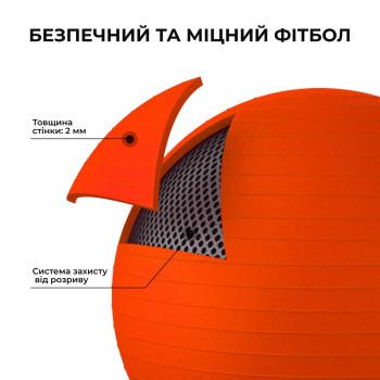 М'яч для фітнесу (фітбол) WCG 55 Anti-Burst 300кг Помаранчевий + насос