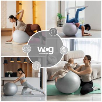 М'яч для фітнесу (фітбол) WCG 75 Anti-Burst 250кг Сірий + насос
