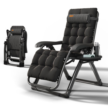 Кресло шезлонг Zero Gravity WCG S13-PP Mafia с полотном в полоску + чёрный матрас