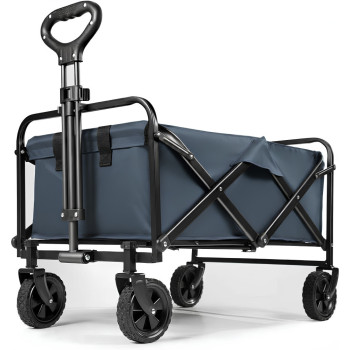 Складная хозяйственная тележка WCG с регулируемой ручкой, 4 колесами и тканью Oxford 600D, до 100 кг
