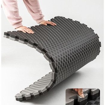 Мат-татами (Мат-пазл ласточкин хвост) WCG EVA 100х100х3 cm Серо-чёрный