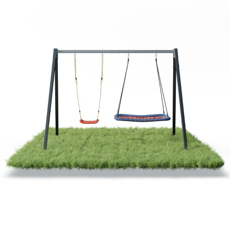 Каркас для дитячої гойдалки WCG 2 Elite Play Frame Двомісна + Гойдалка гніздо прямокутна + пластикова гойдалка 
