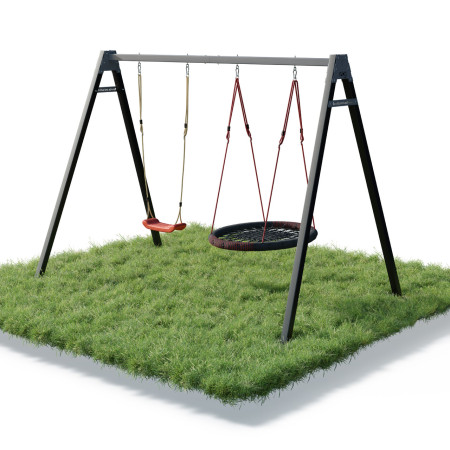Каркас для дитячої гойдалки WCG 2 Elite Play Frame Двомісна + Гойдалка гніздо Elips + пластикова гойдалка  