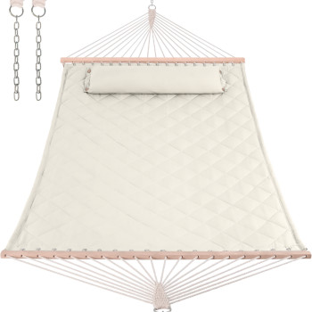 Двухместный гамак SOFT бежевый XXL 200x140 с планками WCG Двухместный гамак SOFT бежевый XXL 200x140 с планками WCG