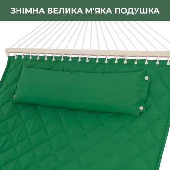 Двухместный гамак SOFT изумрудный XXL 200x140 с планками WCG Двухместный гамак SOFT изумрудный XXL 200x140 с планками WCG