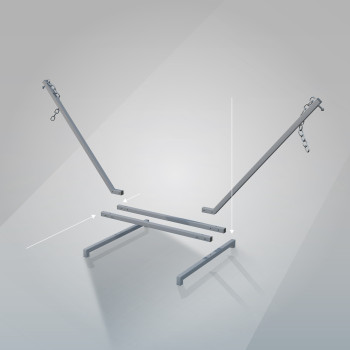 Стойка для гамака 50х50 + Гамак с планкой SOFT бежевый XXL 200×140 двухместный WCG Стойка для гамака 50х50 + Гамак с планкой SOFT бежевый XXL 200×140 двухместный WCG