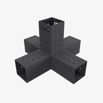 Кронштейн для соединения 5 брусьев 100×100 мм | 90° (модульное крепление)