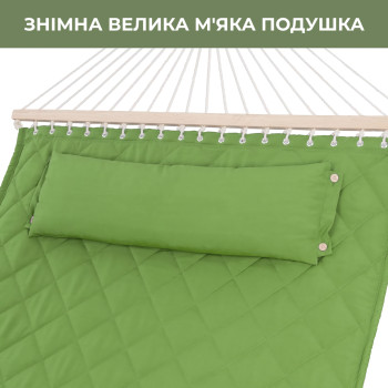Двухместный гамак SOFT зеленый XXL 200x140 с планками WCG