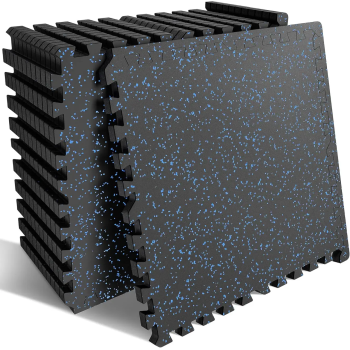 Мат-пазл DualMat 60×60×2 см (чёрный/синие вкрапления) — 1 шт 