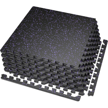 Мат-пазлы DualMat 60×60×2 см (чёрный/фиолетовые вкрапления) — комплект 4 шт