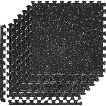 Мат-пазл DualMat 60×60×2 см (чёрный/белые вкрапления) — 1 шт 