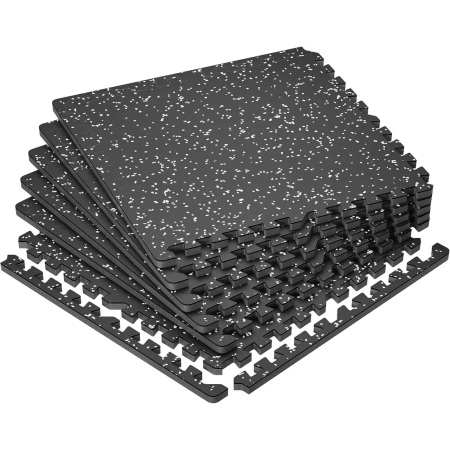 Мат-пазл DualMat 60×60×1,2 (чорний/білі вкраплення) — 1 шт 
