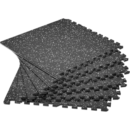 Мат-пазли DualMat 60×60×1,2 (чорний/білі вкраплення) — комплект 4 шт 