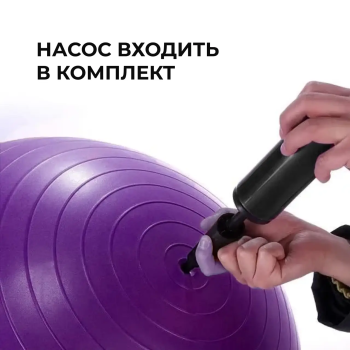 М'яч для фітнесу (фітбол) WCG 65 Anti-Burst 300кг Фіолетовий + насос
