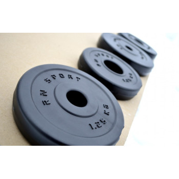 37 кг (2х1.25, 2х2.5, 2x5 та 2x10) дисків, покритих пластиком (31 мм)