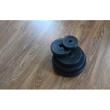 30 кг (2x5 та 2x10) дисків, покритих пластиком (31 мм)