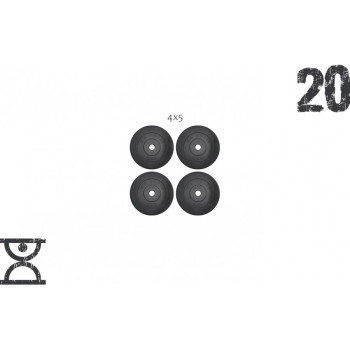 20 кг (4x5) дисків, покритих пластиком (31 мм)