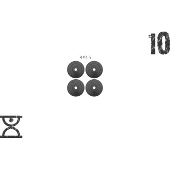 10 кг (4x2.5) дисків, покритих пластиком (31 мм)