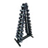 Гантельний ряд RN-Sport BLACK 1-10 кг зі стійкою