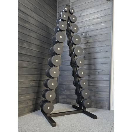 Ряд гантельний RN-Sport BLACK 1-10 кг зі стійкою