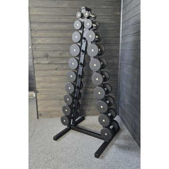 Ряд гантельний RN-Sport BLACK 1-10 кг зі стійкою