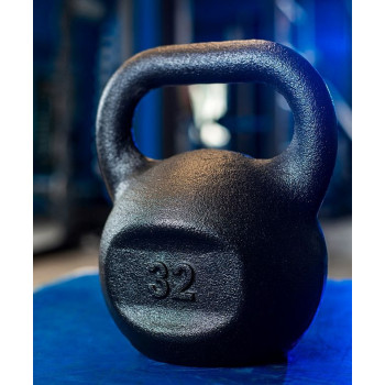 Спортивна чугунна гиря RN-SPORT на 32 кг, чорна