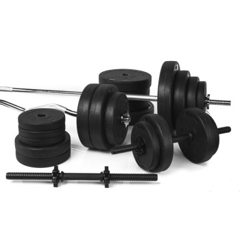 Професійна лавка зі стійками RN-Sport black rock + 4 грифі, 80 кг дисків
