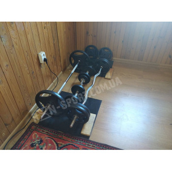 Лава для жиму ReadMeBlack + Штанга металева 83 кг, гриф W, гантелі RN-Sport