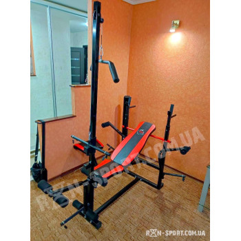Лава з верхньою тягою + 4 грифі + 75 кг дисків з ABS покриттям