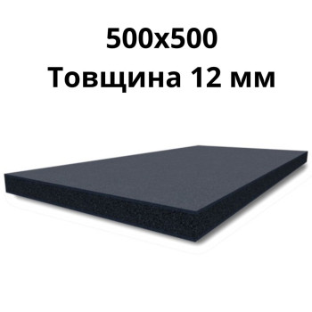Килимок гумовий 500х500х12мм під штангу чи гантелі. Прес крошки