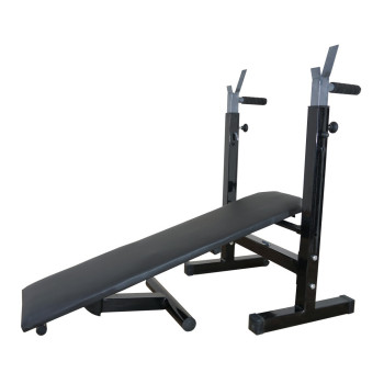Лава для жиму зі стійками та бруси (складна), для преса А414 Hardcore GYM BLACK Максимальне навантаження 250 кг